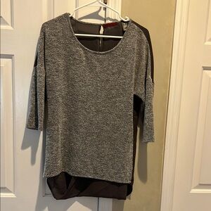 BKE Gray and Black Knit Top